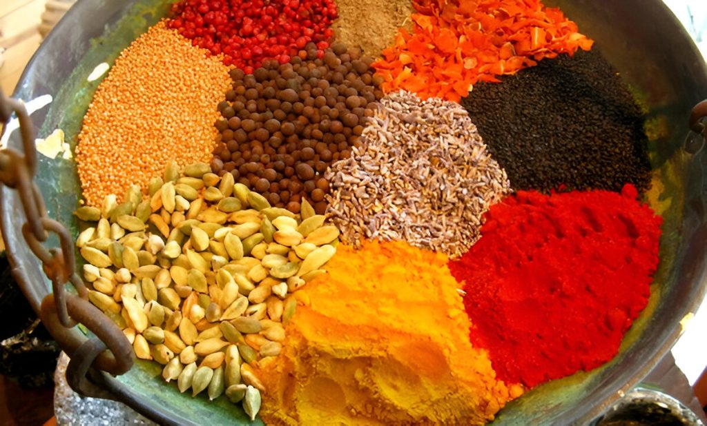 Traditional Thakali cuisine spices at Thulo Thakali