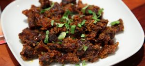 Spicy Sukuti at Thulo Thakali in Thamel
